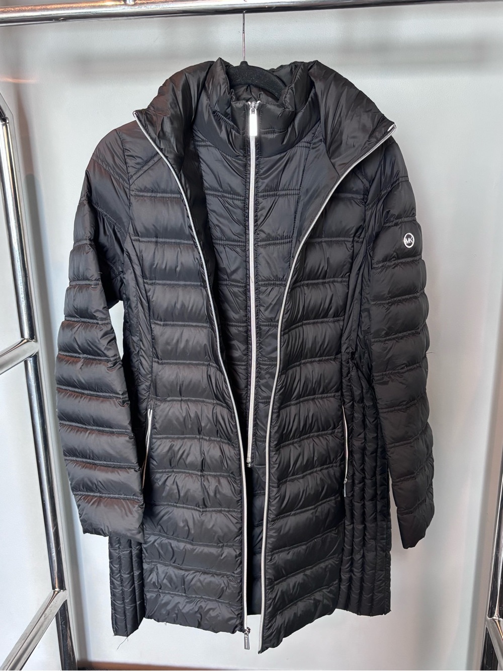 Michael Kors Black Quilted Long Puffer Coat